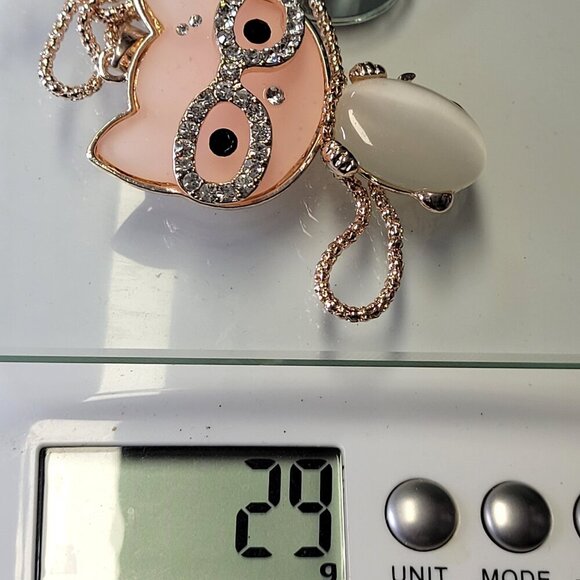 Rose Quartz Cat Pendant Necklace - Picture 9 of 9